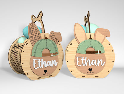 Personalized Easter Bunny Basket SVG 12 Designs for Glowforge and xTool