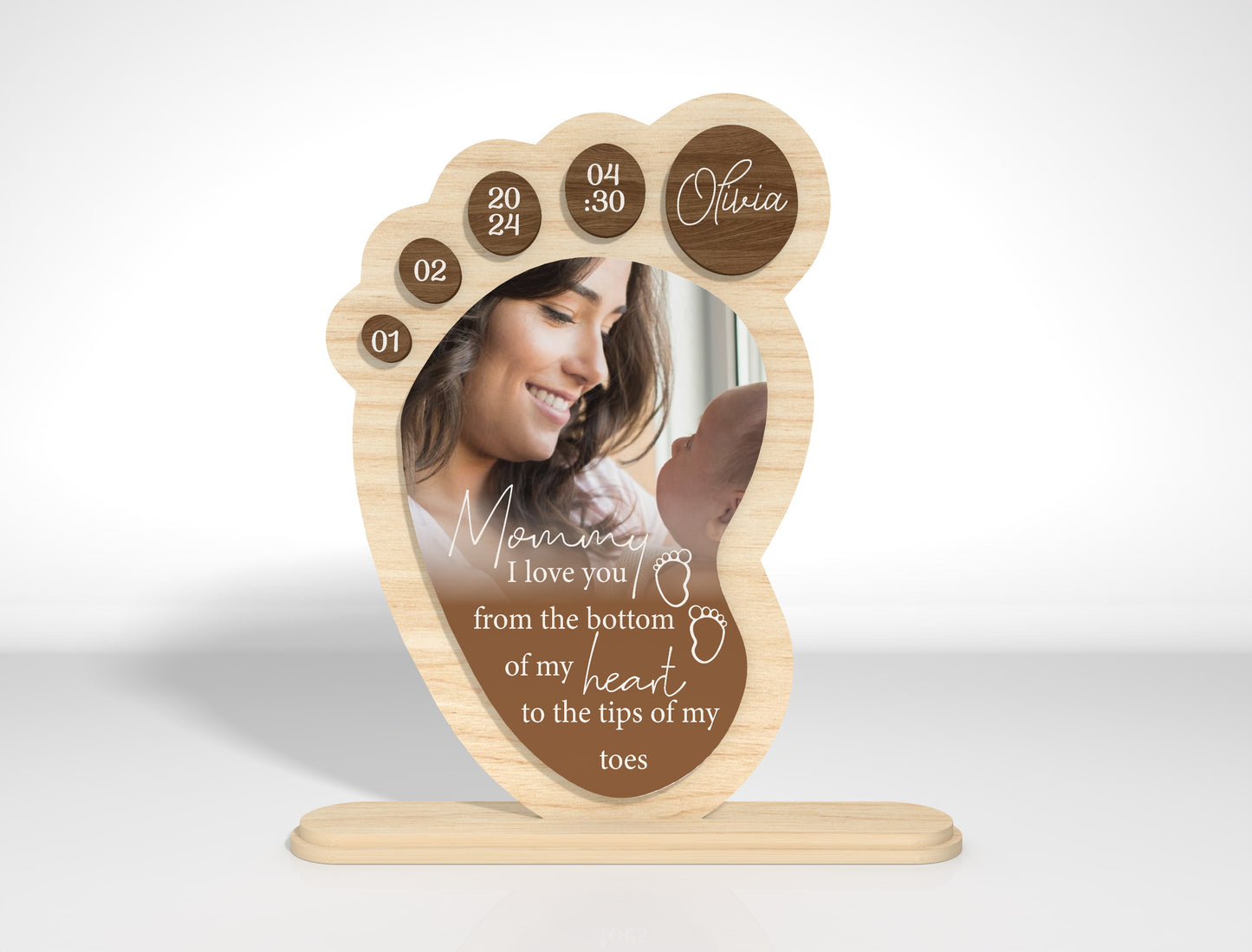 Scalloped Mother's Day Photo Frame SVG Floral Laser Cut File for LightBurn and xTool