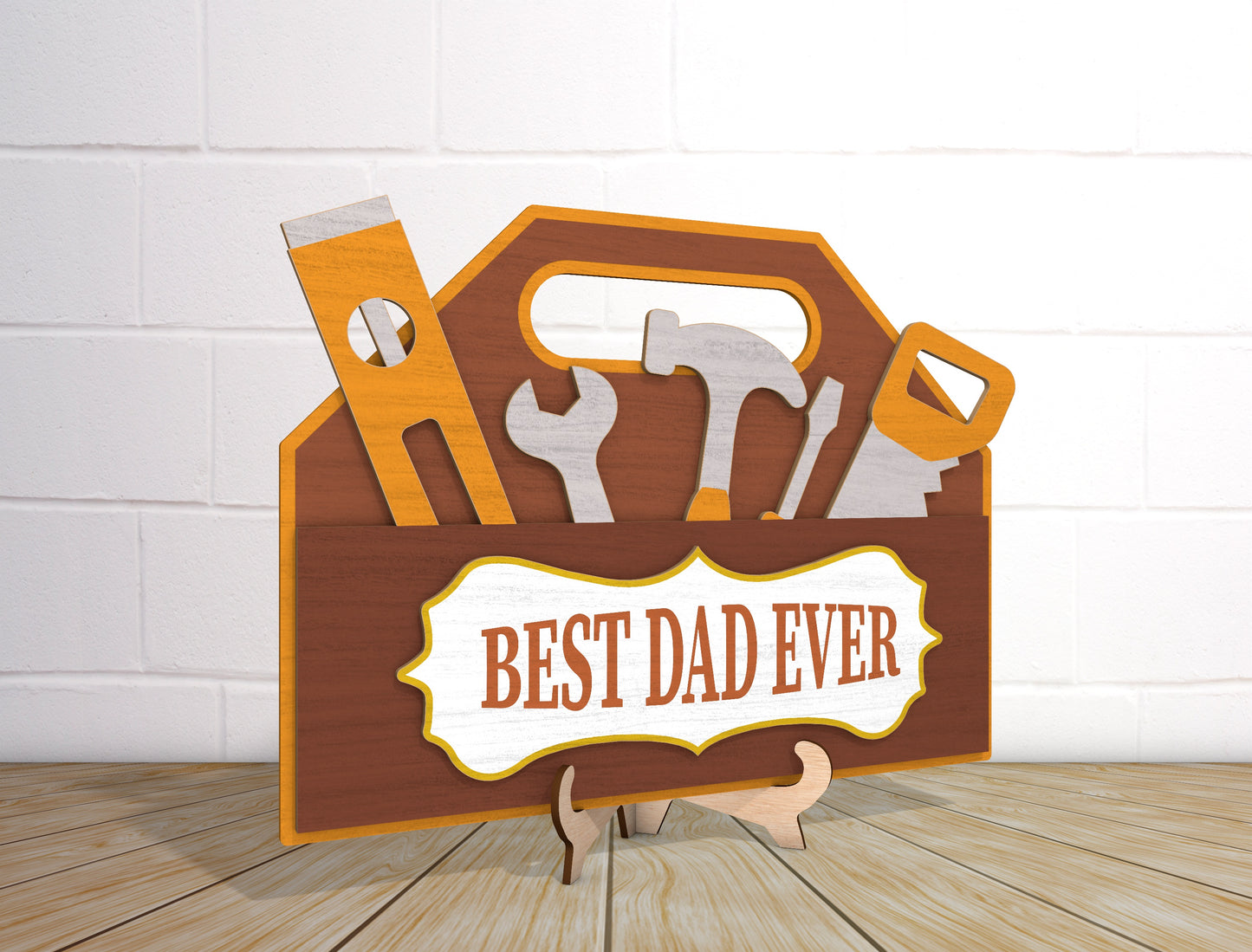 Best Dad Ever Toolbox Sign SVG Laser Cut File for Glowforge and LightBurn
