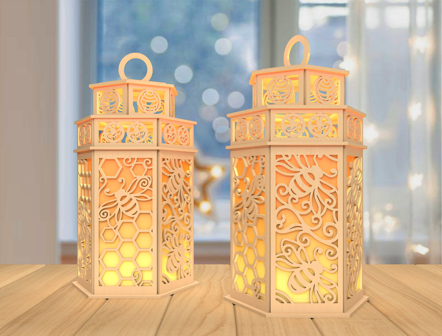 DIY Bee Lantern SVG Laser Cut File for Glowforge and xTool
