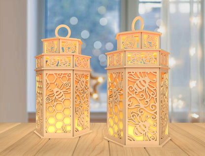 DIY Bee Lantern SVG Laser Cut File for Glowforge and xTool