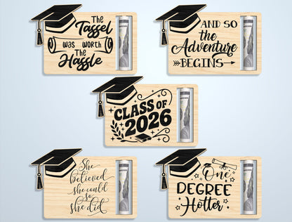 Graduation Money Holder SVG Bundle Laser Cut File for LightBurn Users