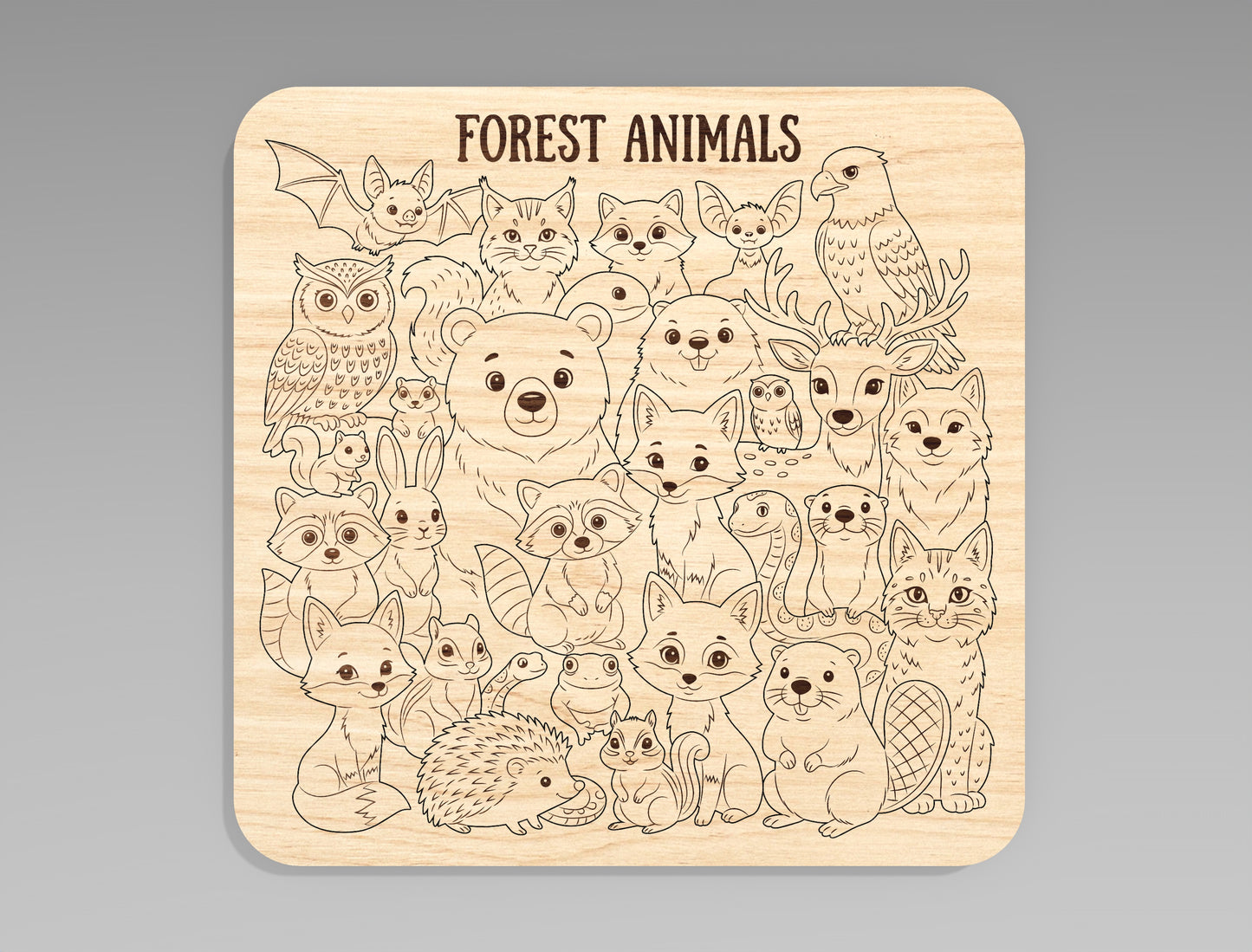 Animal Puzzle Board SVG Bundle for Glowforge xTool LightBurn Kids Educational Puzzle