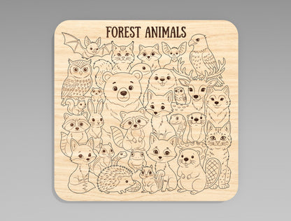 Animal Puzzle Board SVG Bundle for Glowforge xTool LightBurn Kids Educational Puzzle