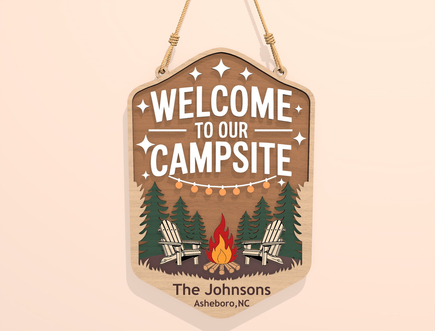 Camping Door Sign Bundle SVG Laser Cut File for xTool and Glowforge