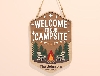 Camping Door Sign Bundle SVG Laser Cut File for xTool and Glowforge