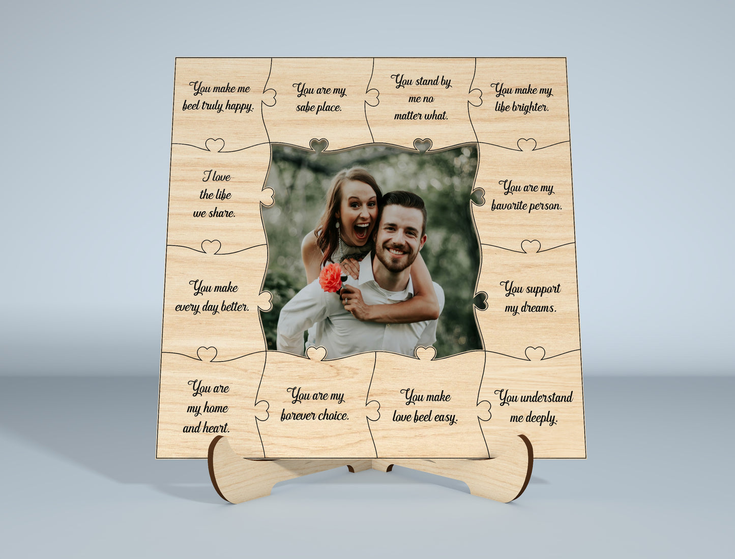 Couple Puzzle Photo Frame Laser Cut File Bundle | Romantic Love Decor | Wooden Keepsake Art | Glowforge, xTool, LightBurn, etc.