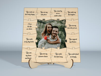Couple Puzzle Photo Frame Laser Cut File Bundle | Romantic Love Decor | Wooden Keepsake Art | Glowforge, xTool, LightBurn, etc.