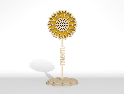 Personalized Standing Flower Name Sign SVG Laser Cut File for Glowforge and xTool