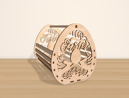 Easter Egg Basket Holder SVG Bundle Wooden Candy for Glowforge and xTool