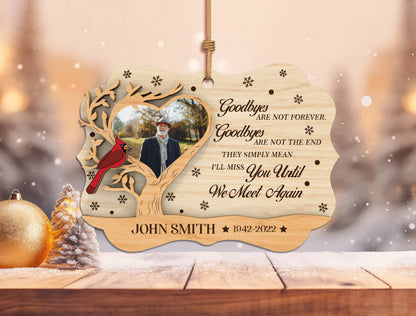 Scalloped Cardinal Photo Memorial Ornament SVG for LightBurn