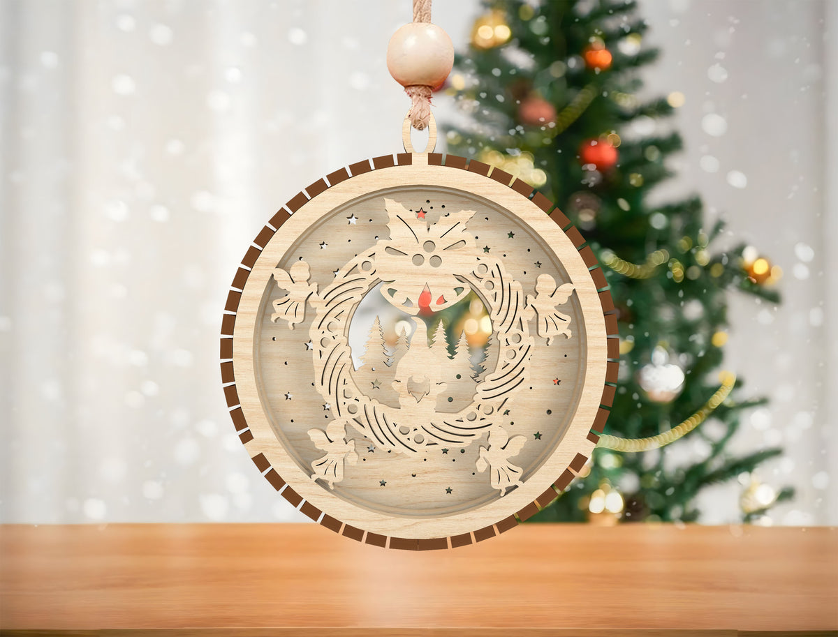 Layered 3D Christmas Shadow Box Ornament SVG Bundle 4