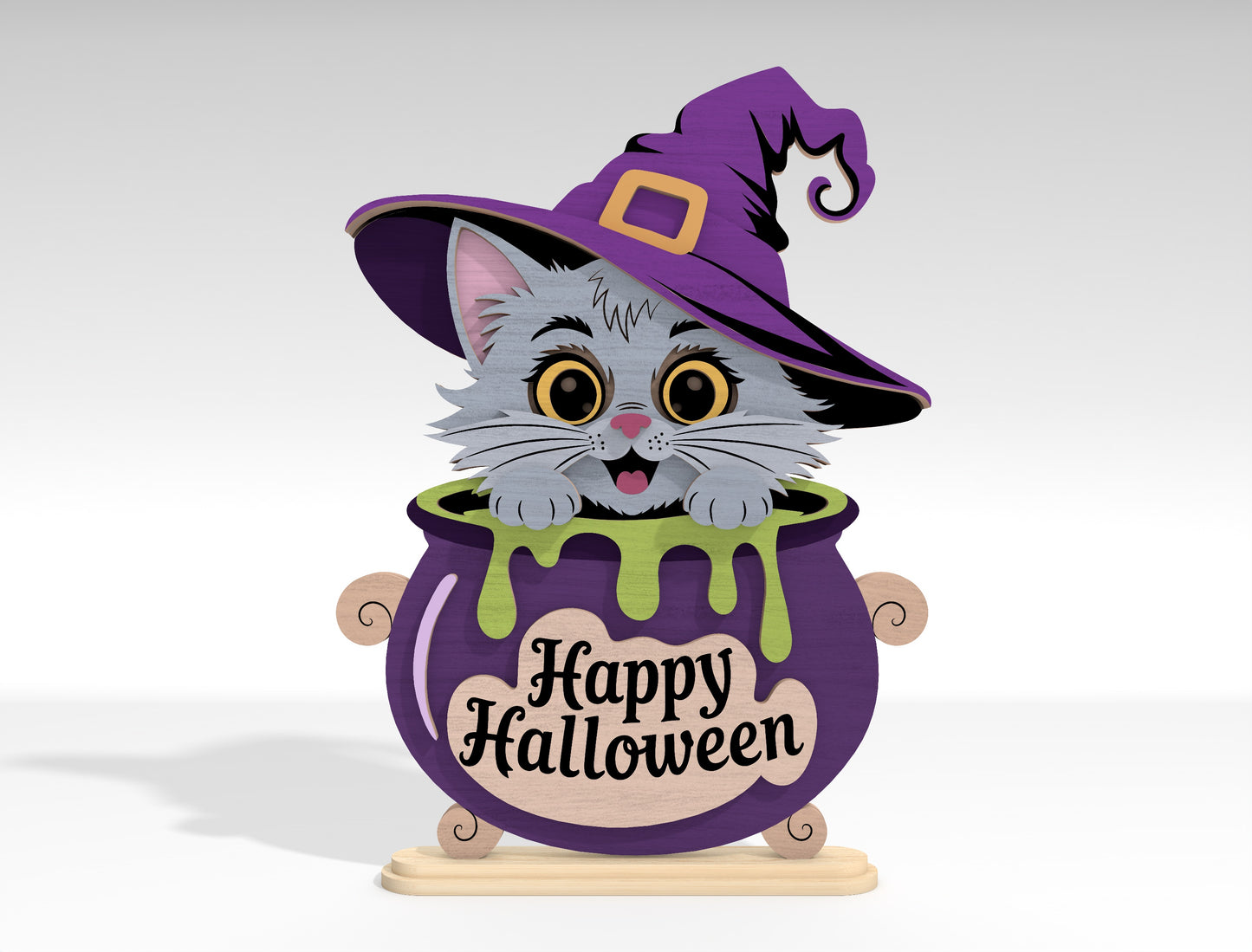 Halloween Cat Tabletop Decor SVG Bundle Laser Cut Files for Glowforge