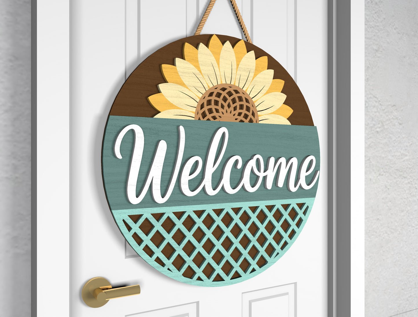 Hello Sunshine Sunflower Sign SVG Laser Cut File for LightBurn and Glowforge