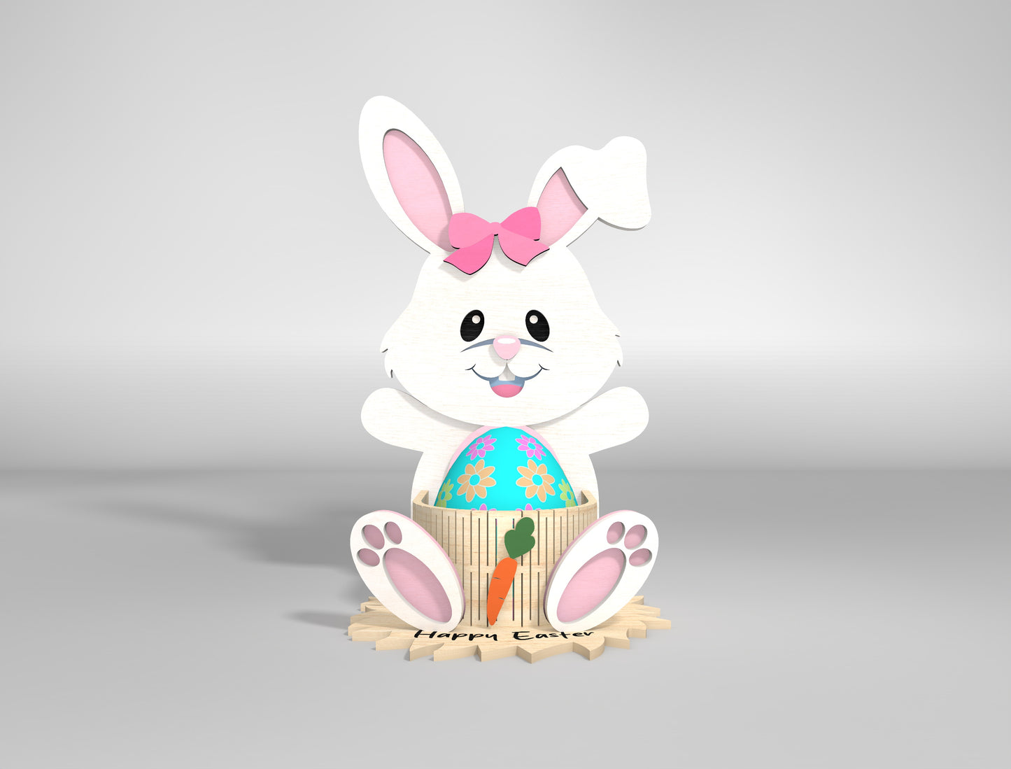 Cute Bunny Egg Holder Stand SVG Easter 4 Designs for Glowforge and xTool