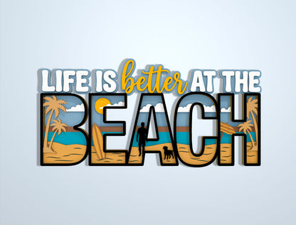 Multilayer Beach Summer SVG Bundle Laser Cut File for Glowforge