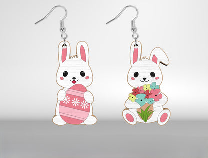 Easter Bunny Earrings SVG Set 10 Designs Cute Jewelry for LightBurn and xTool