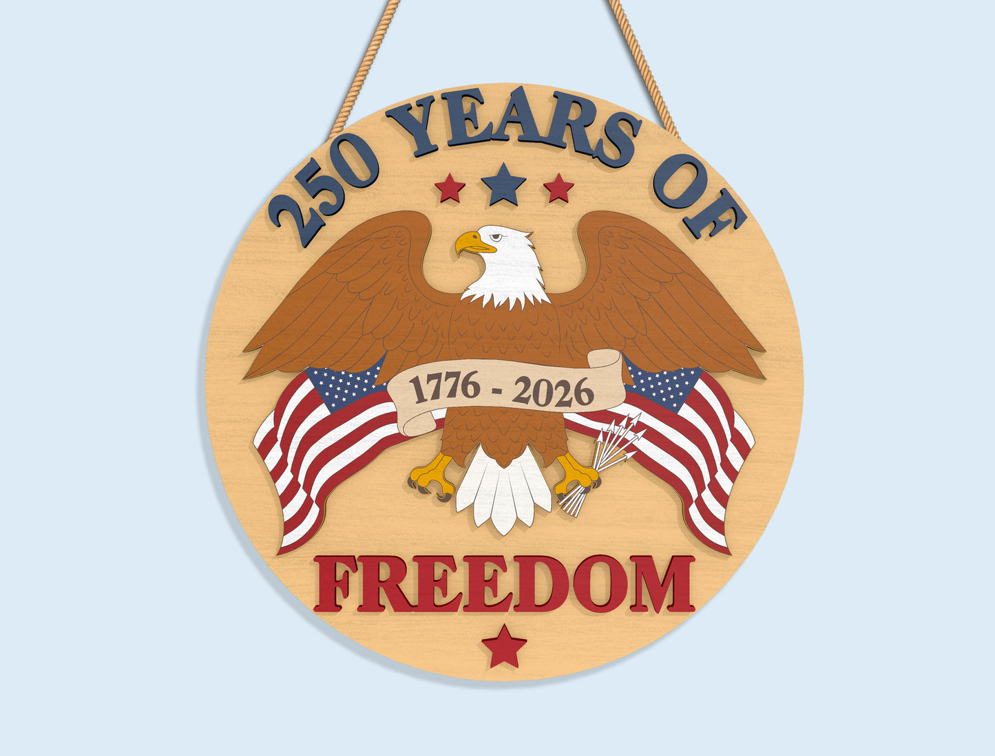 America 250 Round Sign SVG Bundle for Glowforge and xTool