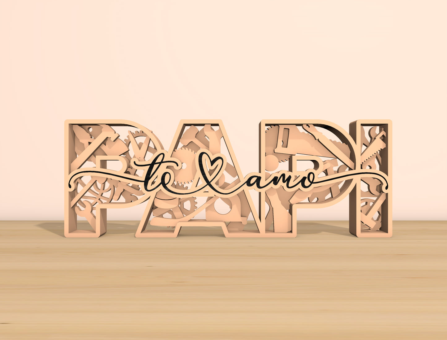 Personalized Papa Tool Name Sign SVG Laser Cut File for Glowforge and xTool