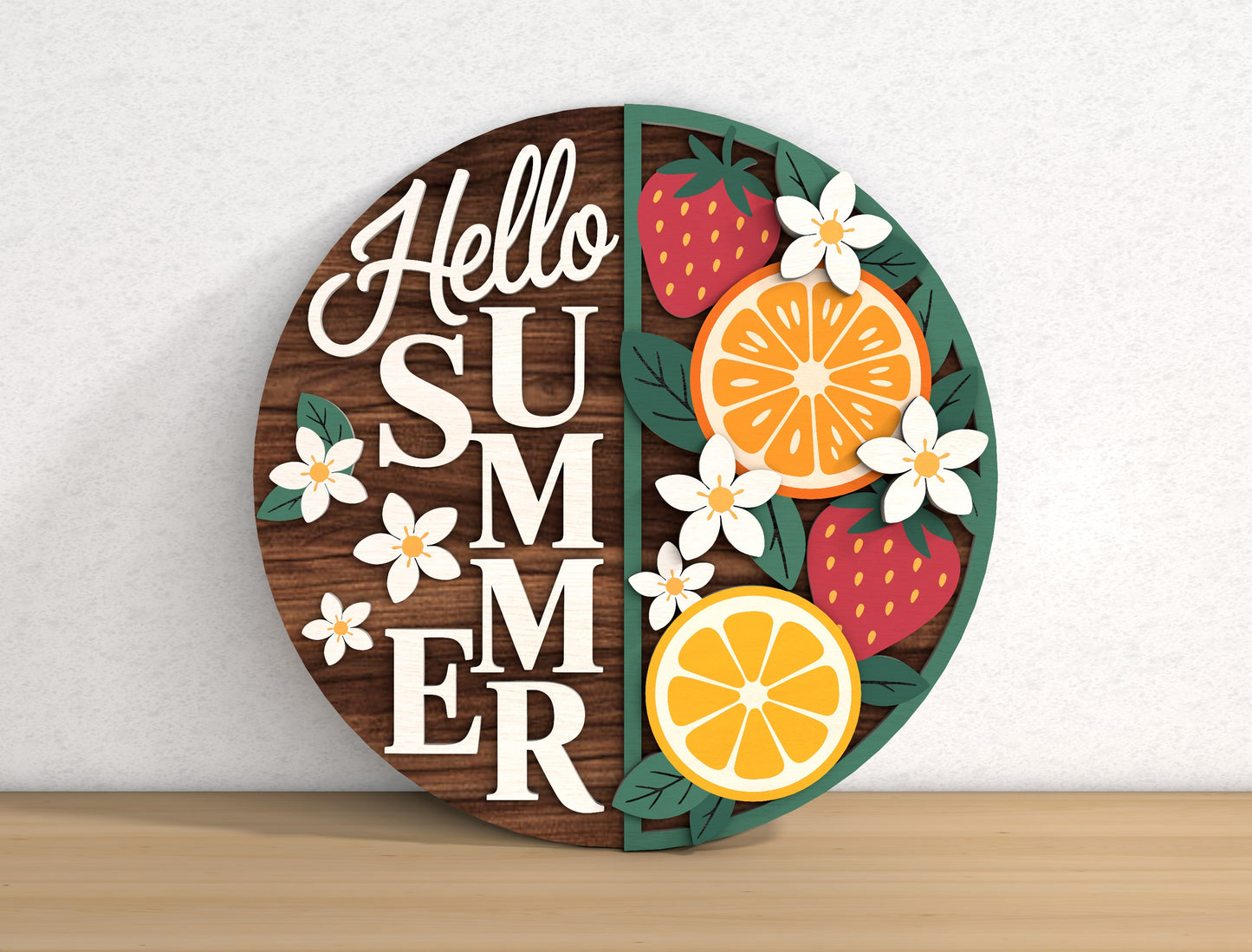 Tropical Fruit Summer Door Hanger SVG Bundle for Glowforge Users