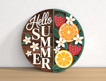 Tropical Fruit Summer Door Hanger SVG Bundle for Glowforge Users