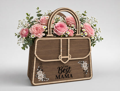 3D Flower Basket SVG Bundle Decorative Wooden Carrier Laser Cut File for xTool and LightBurn