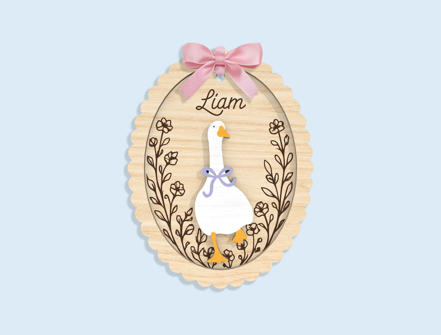 Personalized Bunny Chick Ornament SVG Bundle 16 Designs for Glowforge