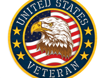 United States Veteran Eagle Sign SVG for Glowforge and LightBurn