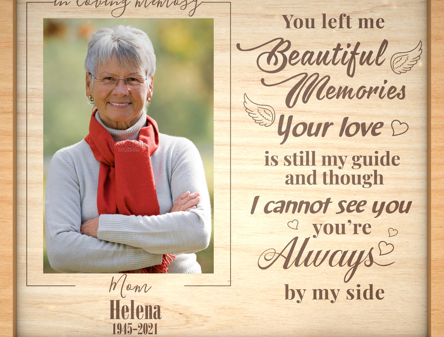 Memorial Tabletop Photo Frame SVG Laser Cut File for xTool