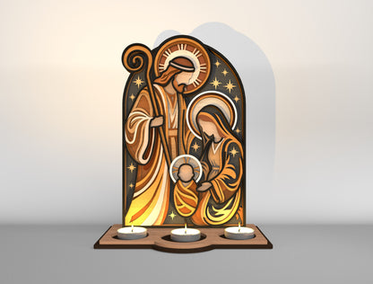 Nativity Candle Holder SVG Bundle 10 Designs Glowforge xTool