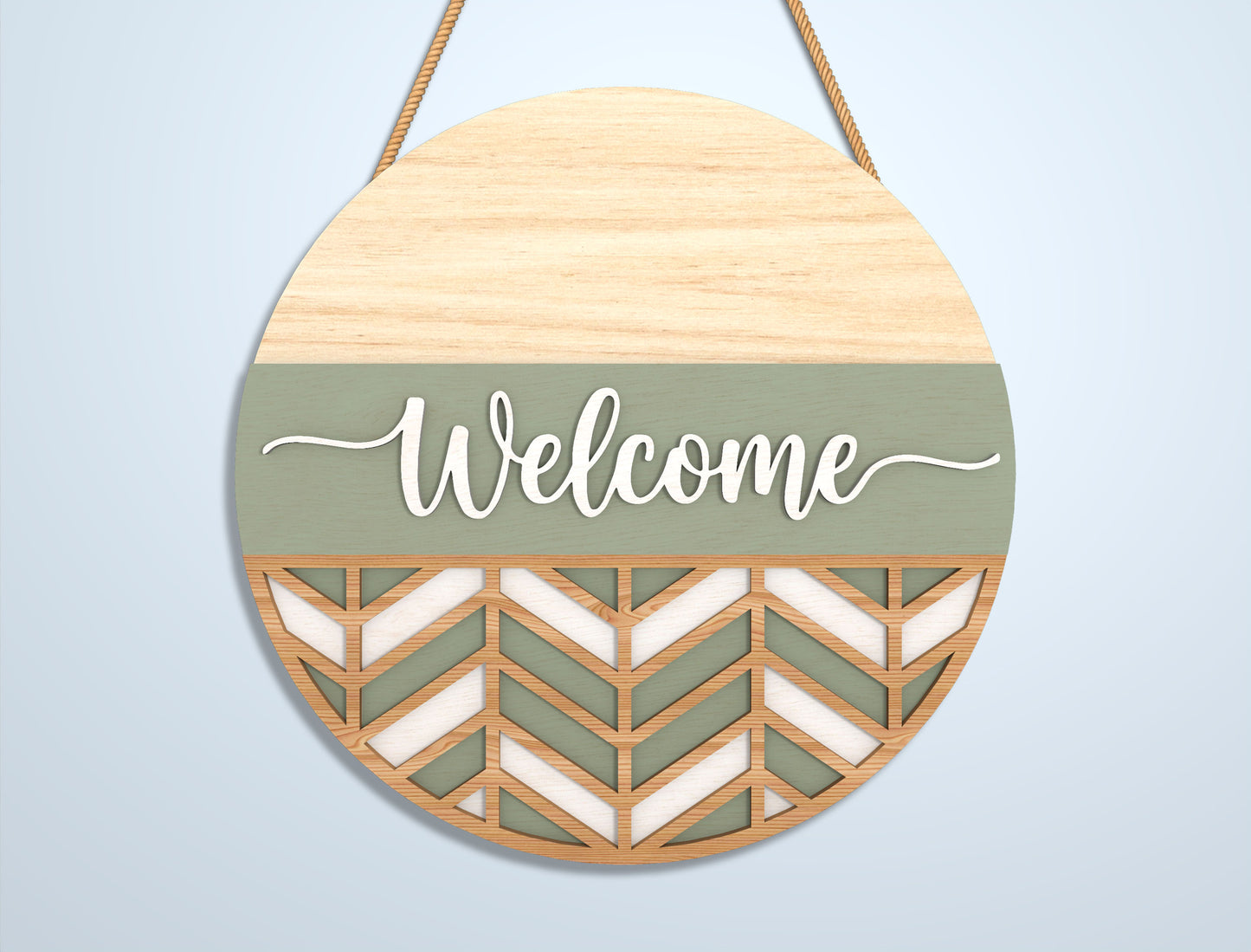 Geometric Welcome Door Sign SVG Bundle for LightBurn and Glowforge