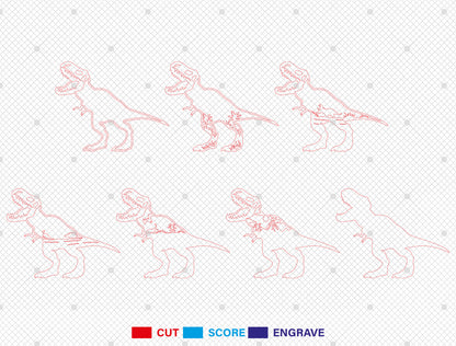 Multilayer Dinosaur SVG for Glowforge xTool Layered T Rex Laser Cut File
