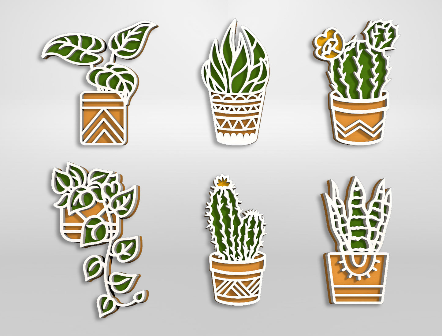 Home Plants Magnet SVG Bundle for Glowforge xTool Laser Cut File
