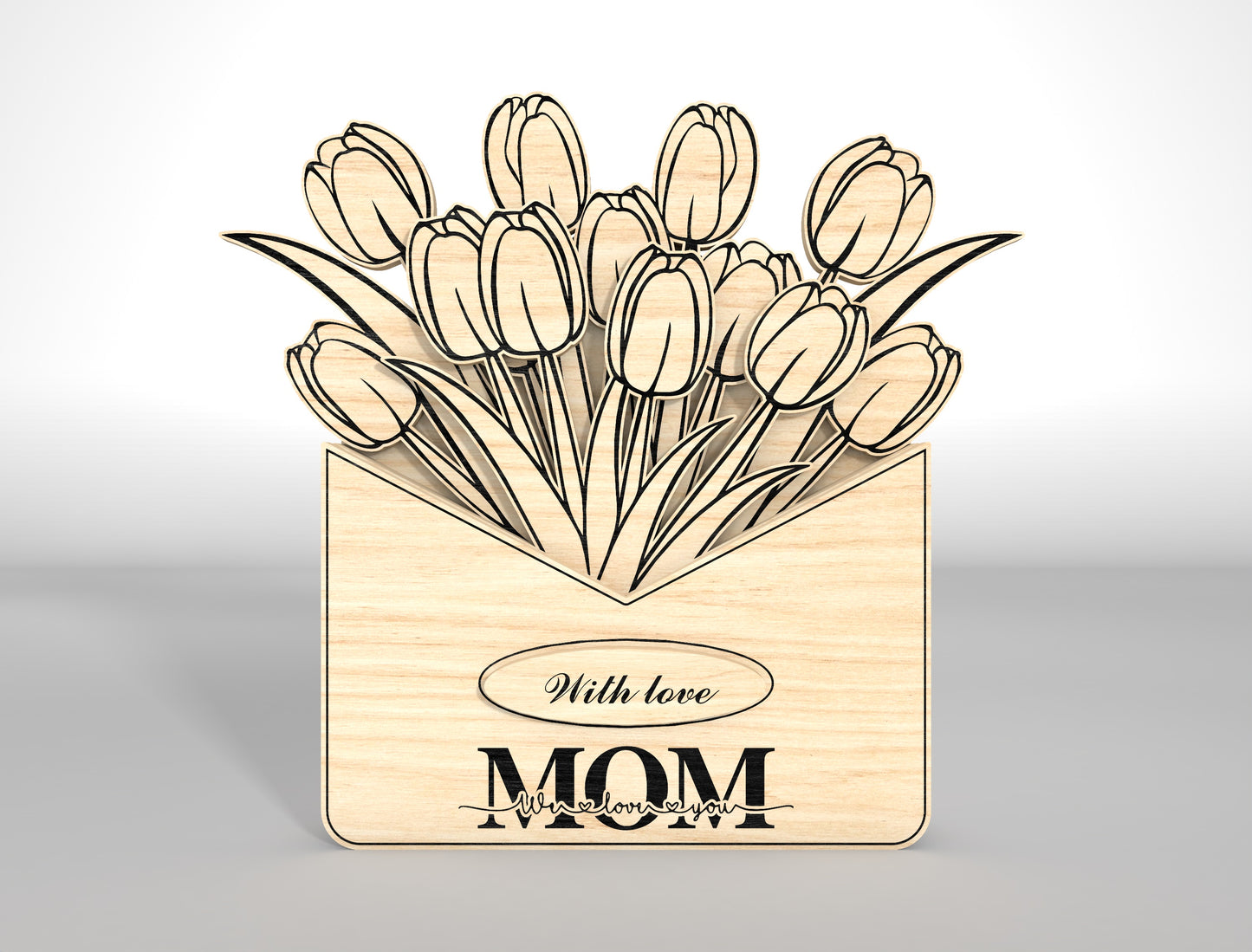 Botanical Floral Gift Card Holder SVG Envelope for LightBurn and xTool