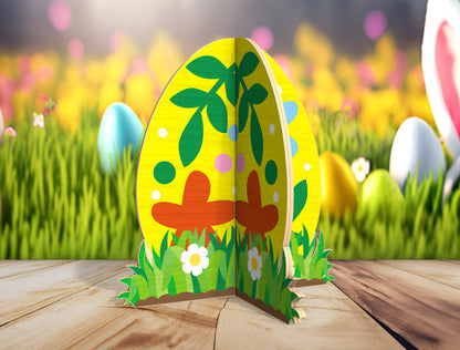 Easter Egg Stand SVG Freestanding Egg Ornament Spring for LightBurn