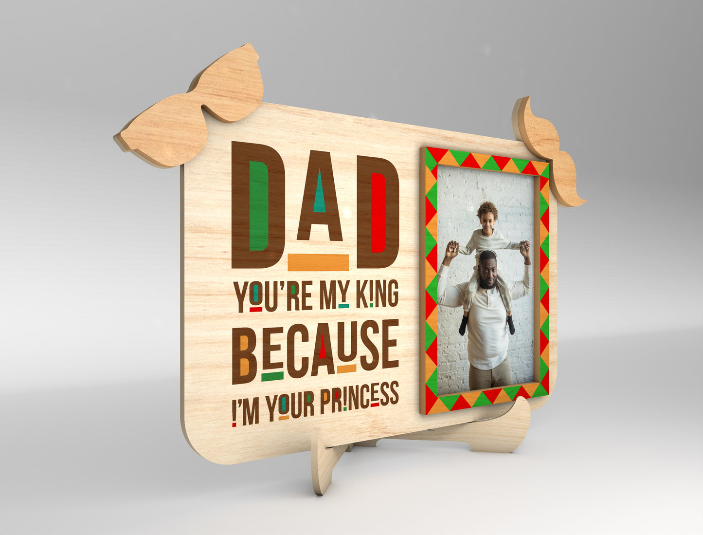 Juneteenth Dad Photo Frame Sign SVG Laser Cut File for LightBurn and xTool