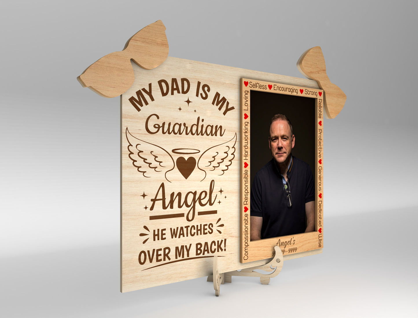 Dad Memorial Photo Frame SVG Laser Cut File for LightBurn and xTool