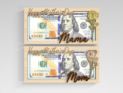 Mother's Day Money Holder SVG Bundle Birth Flower Mom Gift Laser Cut File for xTool and Glowforge