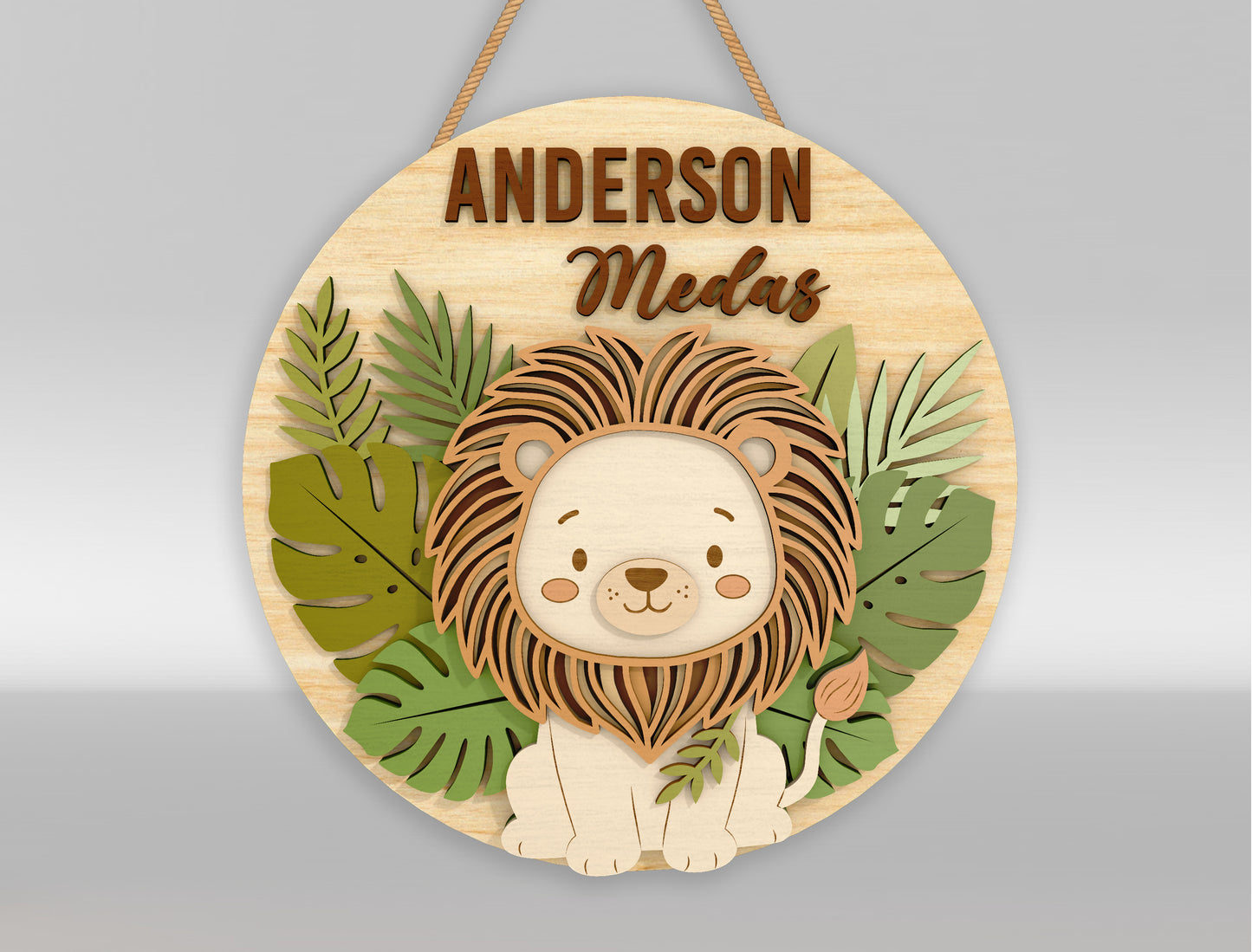 Personalized Safari Nursery Sign SVG for xTool and Glowforge
