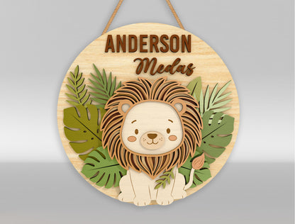 Personalized Safari Nursery Sign SVG for xTool and Glowforge
