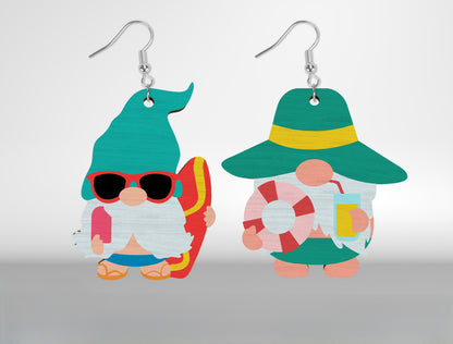 Summer Gnome Earrings SVG Bundle Laser Cut File for Glowforge and xTool