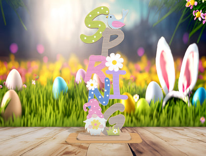Easter Bunny Standing Sign SVG Cute Spring Decor for LightBurn and xTool