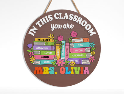 Personalized Teacher Classroom Sign SVG Bundle Laser Cut File File for Glowforge and xTool