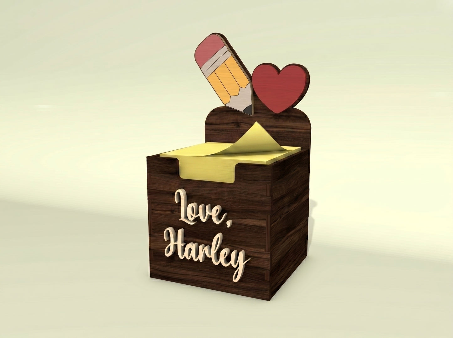 Personalized Teacher Sticky Note Holder SVG for LightBurn and xTool