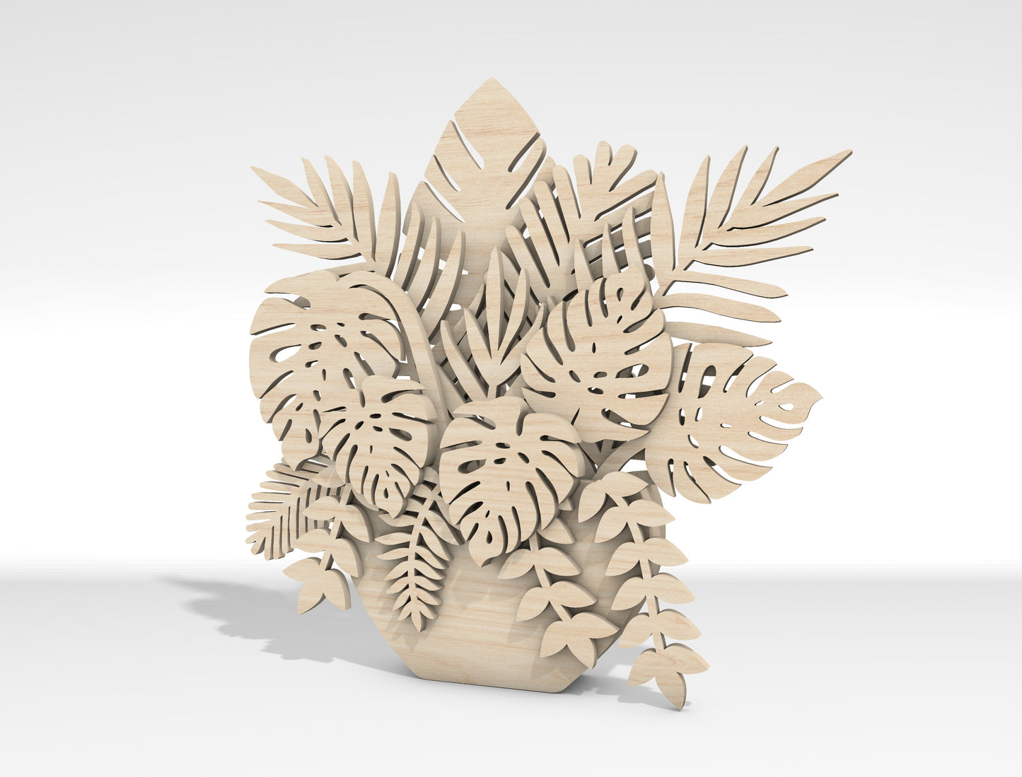Multilayer Tropical Plant SVG Laser Cut File for Glowforge and LightBurn