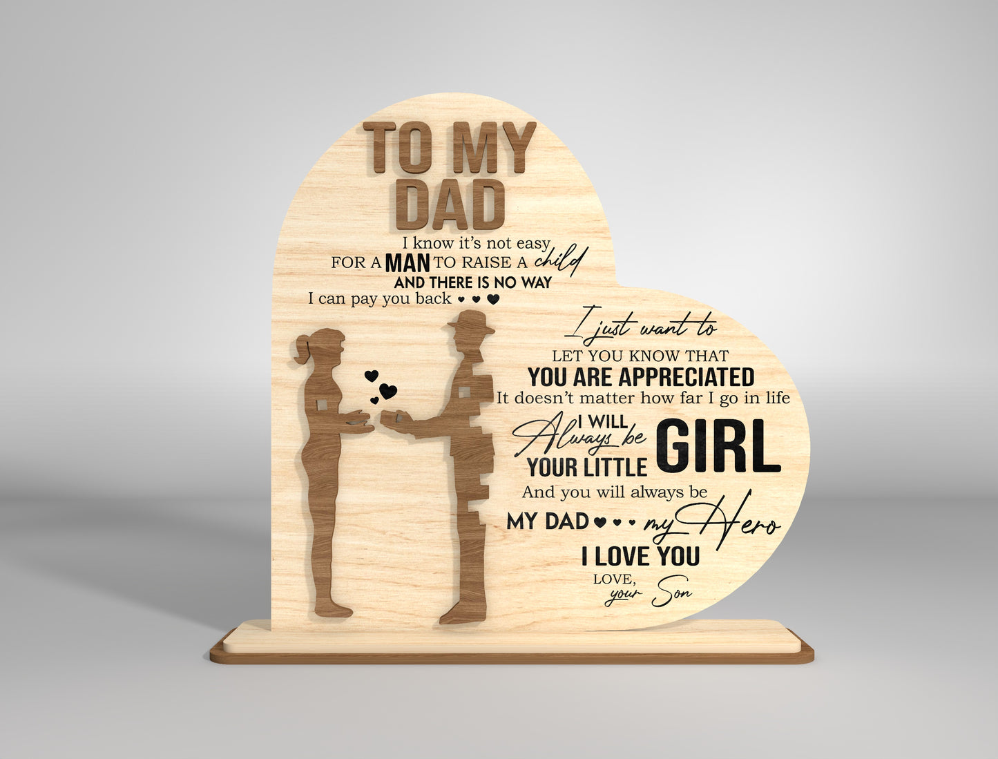 Parent Appreciation Heart Sign SVG for Glowforge and LightBurn