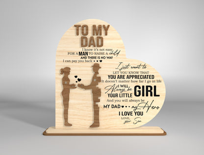 Parent Appreciation Heart Sign SVG for Glowforge and LightBurn