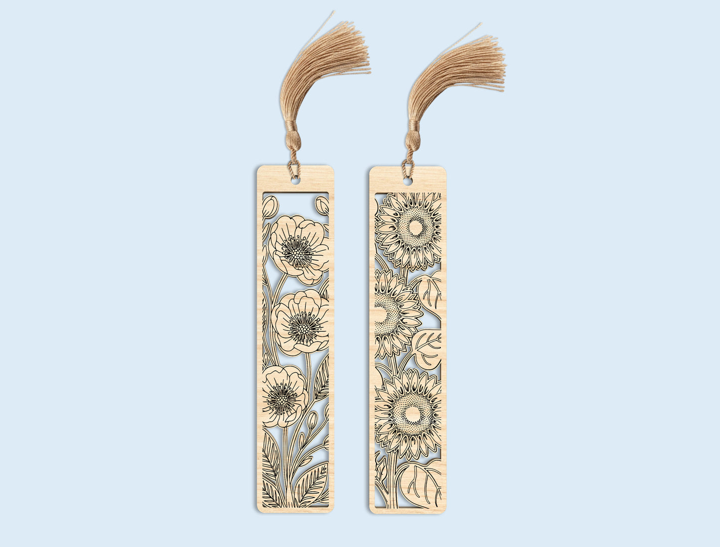 Floral Teacher Bookmark SVG Bundle Laser Cut File for Glowforge and xTool