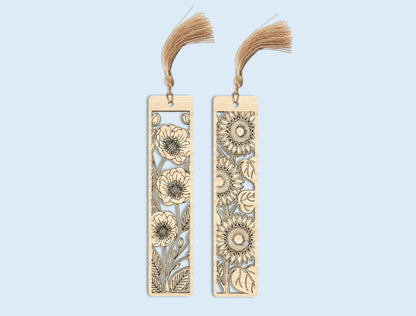 Floral Teacher Bookmark SVG Bundle Laser Cut File for Glowforge and xTool