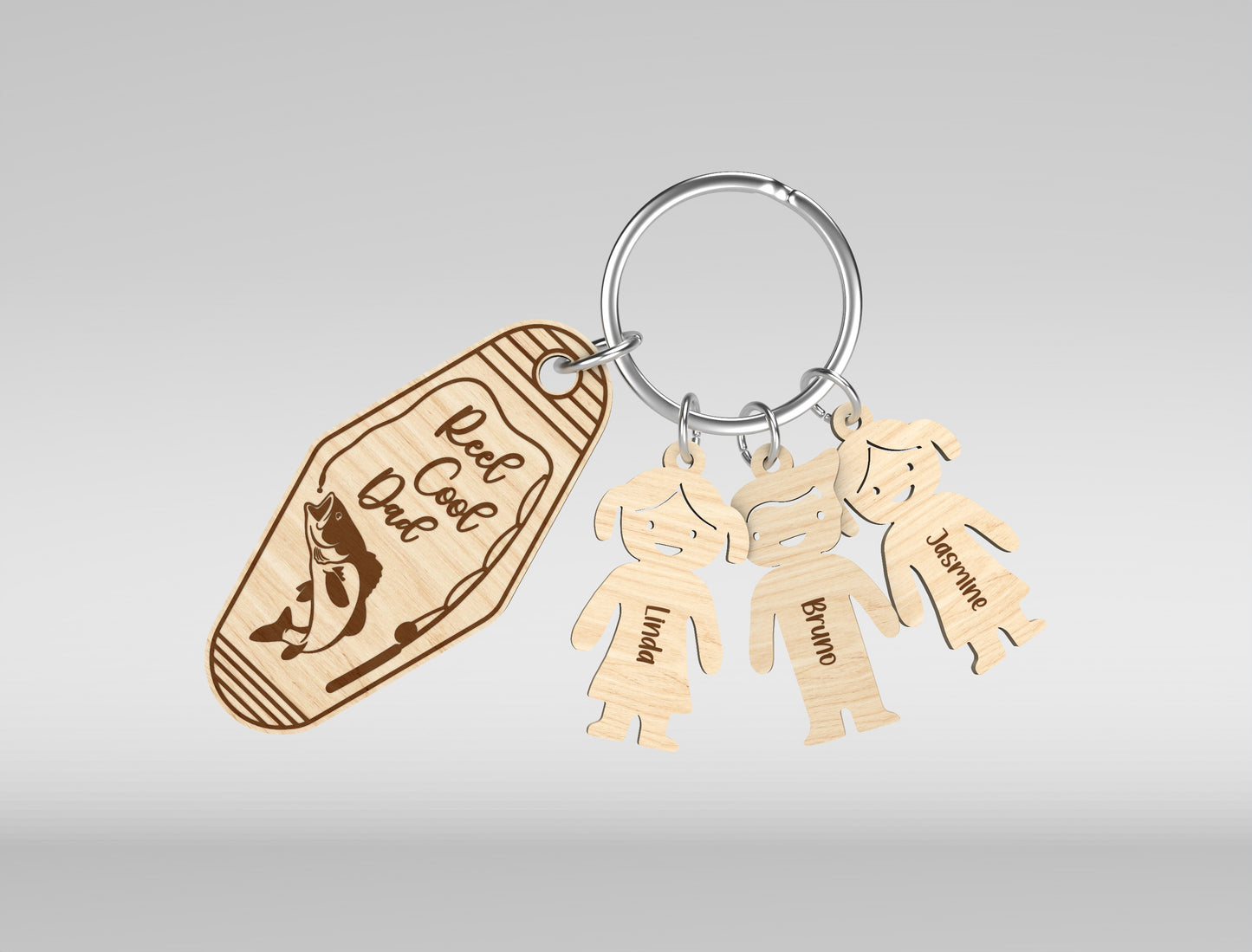 Father’s Day Fishing Keychain SVG Laser Cut File for Glowforge and xTool